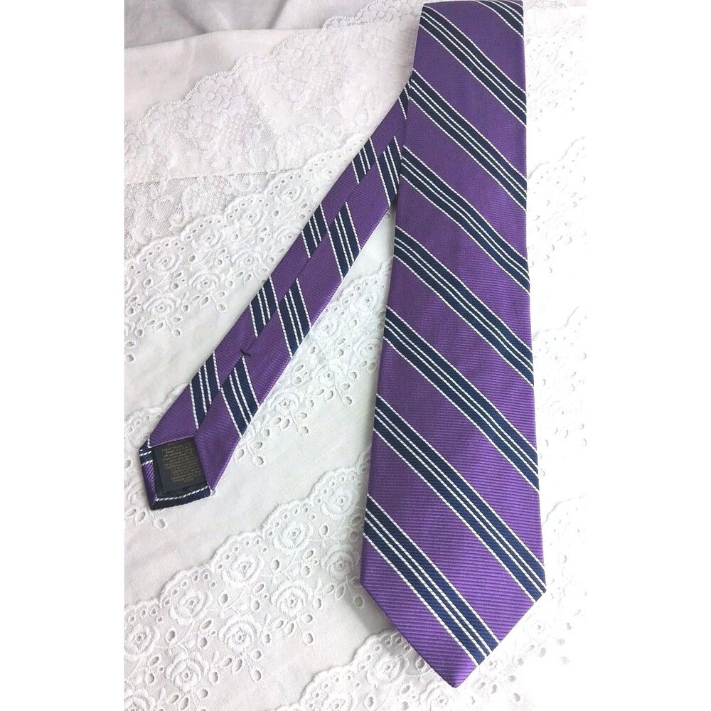 New Brooks Brothers Mens Purple Silk Repp Tie Business Preppy Slim Tie Made USA